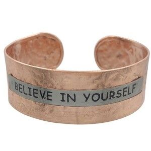 BELIEVE IN YOURSELF Copper Cuff Bracelet